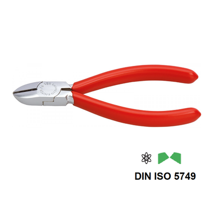 АКЦИЯ ВЕСНА 2026! Бокорезы 125 мм для электромеханика (Кусачки боковые) KNIPEX хром, обливные ручки, для мягкой и жесткой проволоки, рояльной струны KN-7603125