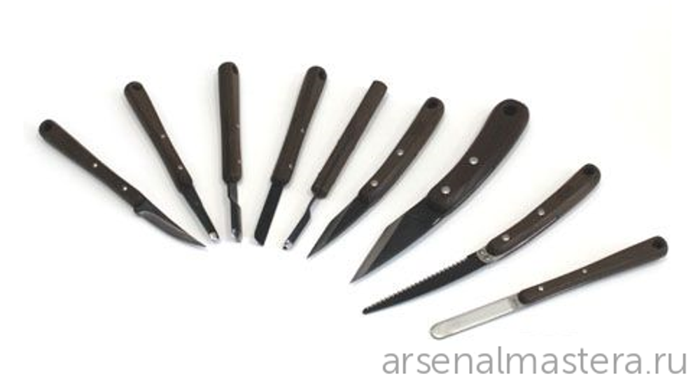ХИТ! Набор японских резцов HIRO 9 штук в скрутке Miki Tool WCT-9 М00010265
