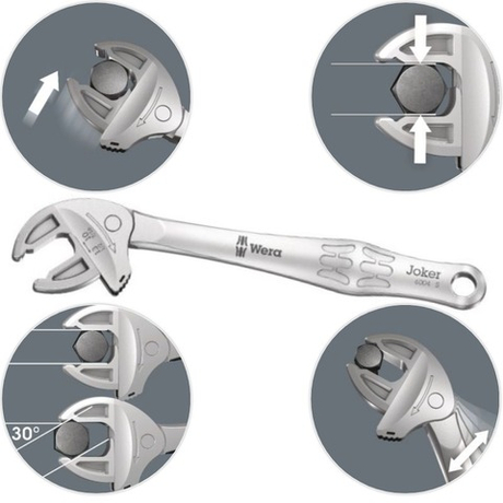 Ключ гаечный рожковый с самонастройкой 10-13 x 154 мм 6004 Joker S WERA WE-020100