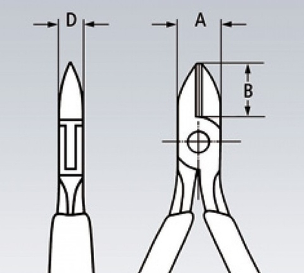 Бокорезы для электроники 115 мм, округлая головка, 2 компонентные ручки KNIPEX KN-7722115