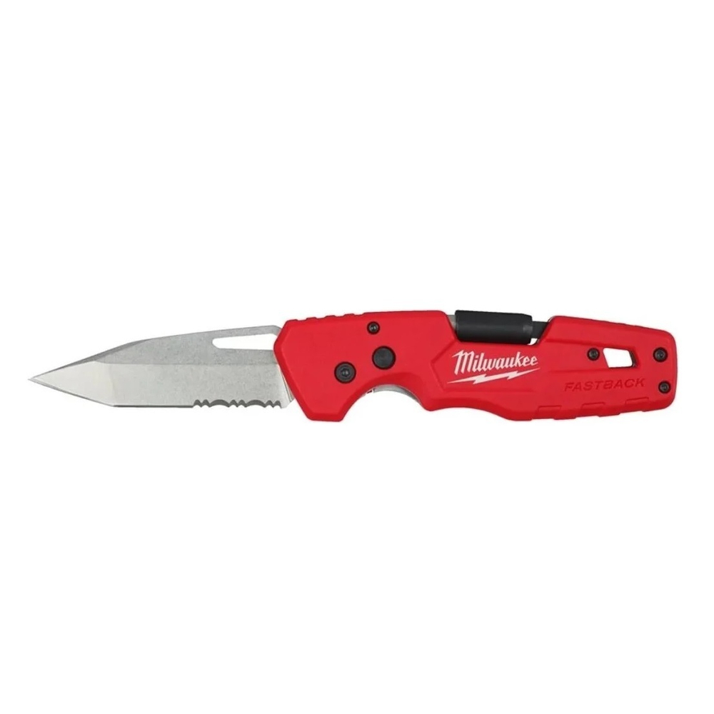 Нож складной 5 в 1 Folding Knife FASTBACK оснащен раскладным держателем для бит 1/4 Hex, двусторонней битой PH2 и SL5.5 MILWAUKEE 4932492454