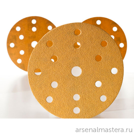 Комплект 100 шт Шлифовальные круги на бумажной основе липучка Mirka GOLD 150 мм 15 отверстий P 500 2361109951