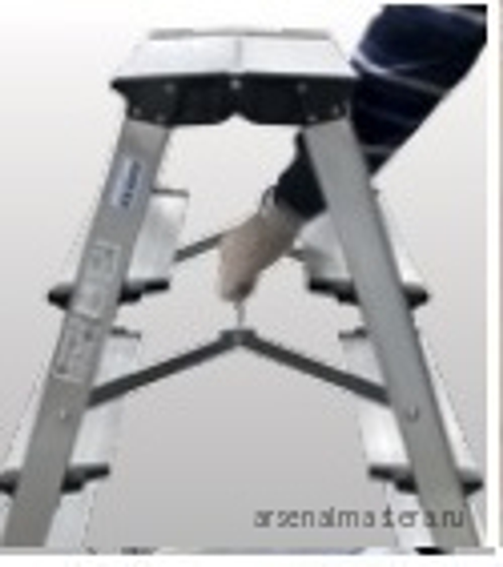 ХИТ! Двусторонняя складная алюминиевая подставка Krause TREPPO c широкими ступенями 2х3 126030