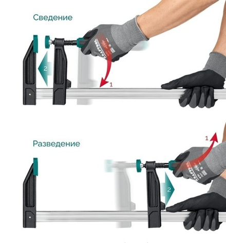 ХИТ! Струбцина тип F двухкомпонентная ручка 300 / 80 мм KRAFTOOL 32011-080-300_z01