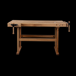 Новинка! Чешский верстак столярный деревянный PINIE Starter 1680 х 630 х 860 мм, столешница из массива бука 90 мм, 2 чугунных тисков York, 36 отверстий 20 мм под фиксаторы Starter1700D20