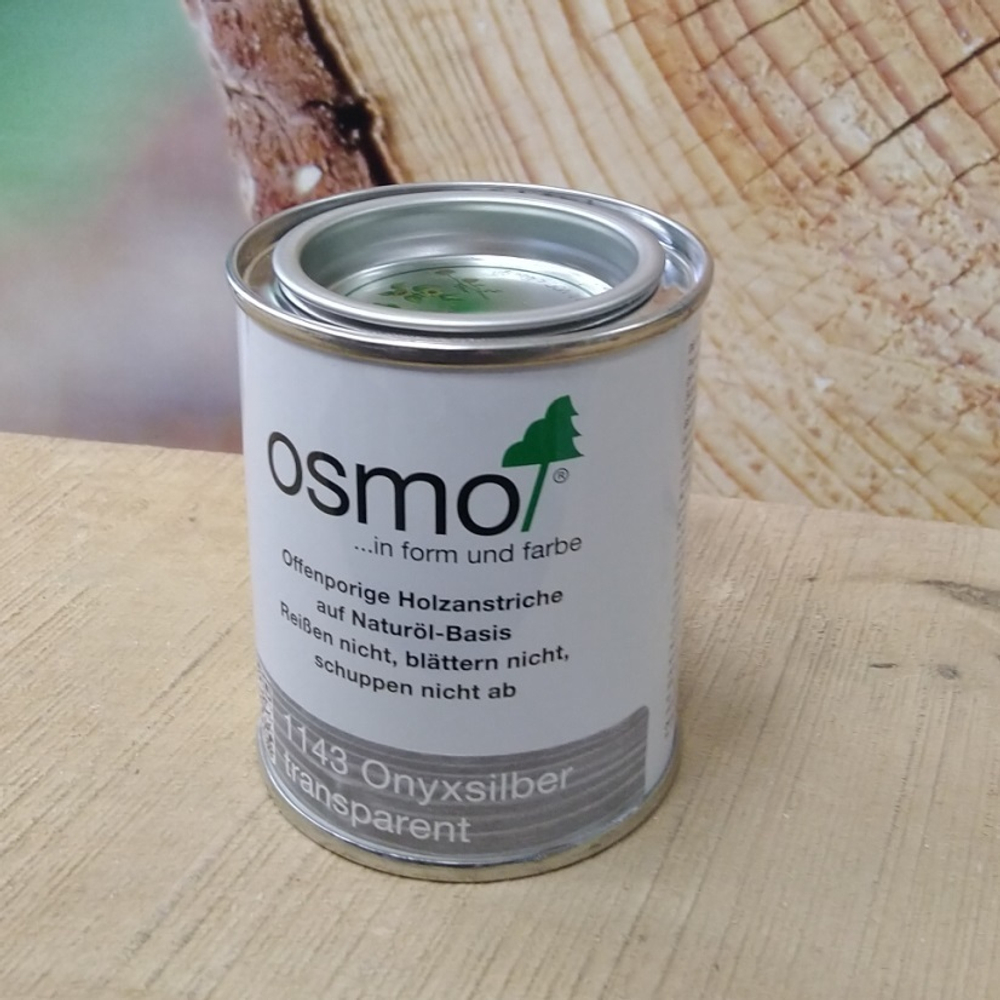 Новинка! Защитное масло-лазурь для древесины с эффектом серебра Osmo Holzschutz Ol-Lasur Effekt 1143 Оникс серебро 0,22 л для наружных работ 12100247_2