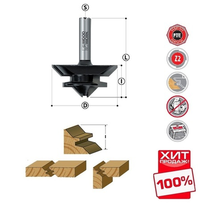 ХИТ! Фреза для углового сращивания D 50,8 I 22 L 62 S 12 Woodwork 955.5022.12