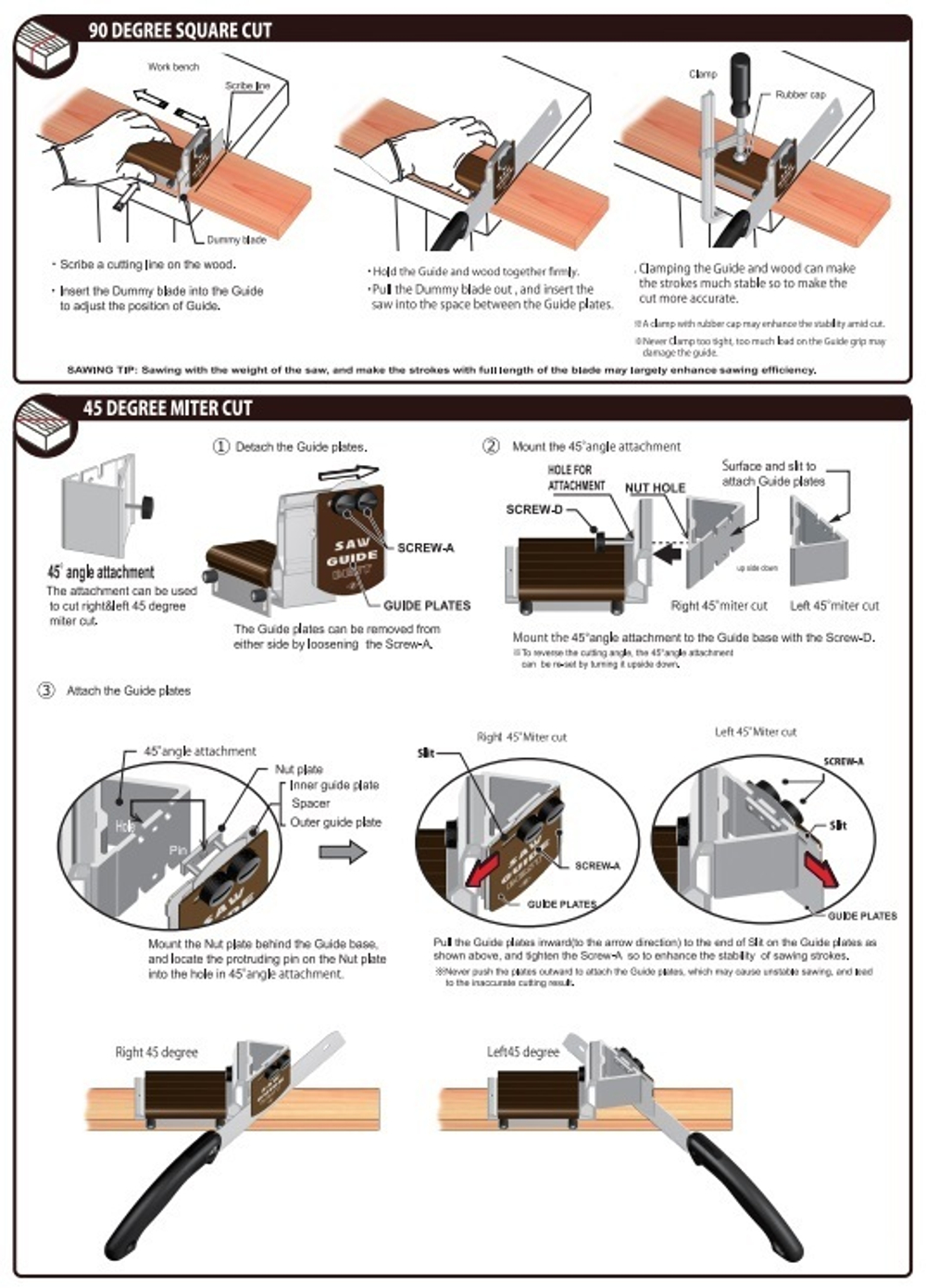 ХИТ! Набор стусло, пила Kataba Mini и полотно 265 мм Saw Guide Best ZetSaw 30107