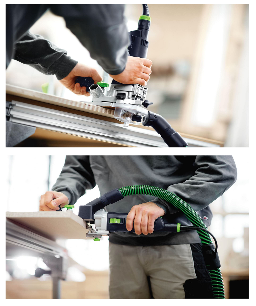Новинка! Модульный кромочный фрезер FESTOOL MFK 700 EQ-Set 720 В с Упором боковым и кожухом пылесборником, oпорной пластиной, систейнер 578059