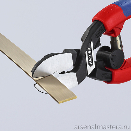 Бокорезы 200 мм для реза вплотную мягкого металла и пластика (Кусачки боковые) губки 20°, пружина, фосфатированные, 2-комп ручки 72 62 200 KNIPEX KN-7262200