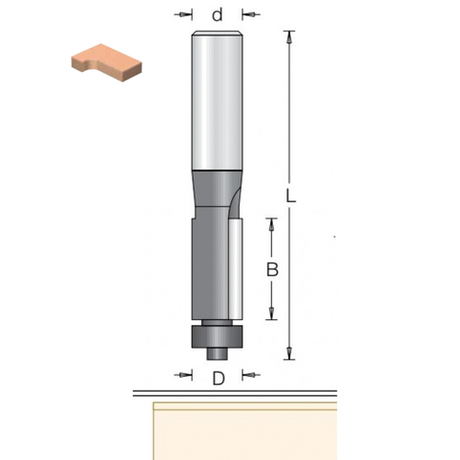 Фреза обгонная с нижним подшипником DIMAR 12.7 x 51 x 108 x 12 1010199
