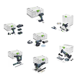 Новинка! Комплект аккумуляторный FESTOOL ПРОФЕССИОНАЛЬНЫЙ: Дрель - шуруповёрт T 18+3 HPC 4,0 I-Plus с двумя аккумуляторами, быстрозарядным устройством 576446, Импульсная дрель-шуруповерт TID 18-Basic 576481, Перфоратор BHC 18-Basic 577600, Погружная пила TSC 55 18/36 В KEB-Basic 576712, Маятниковый лобзик CARVEX PSC 420 18 В EB-Basic 576521, Шлифовальная машинка ETSC 18 В 125-Basic 576370, Алмазная ручная отрезная система с УШМ DSC-AGC 18-125 FH EB-Basic 576829 в систейнерах N0156-7AM