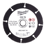 Диск карбидный по дереву и пластику CB 76 х 10 мм для M12 FCOT Milwaukee 4932464716