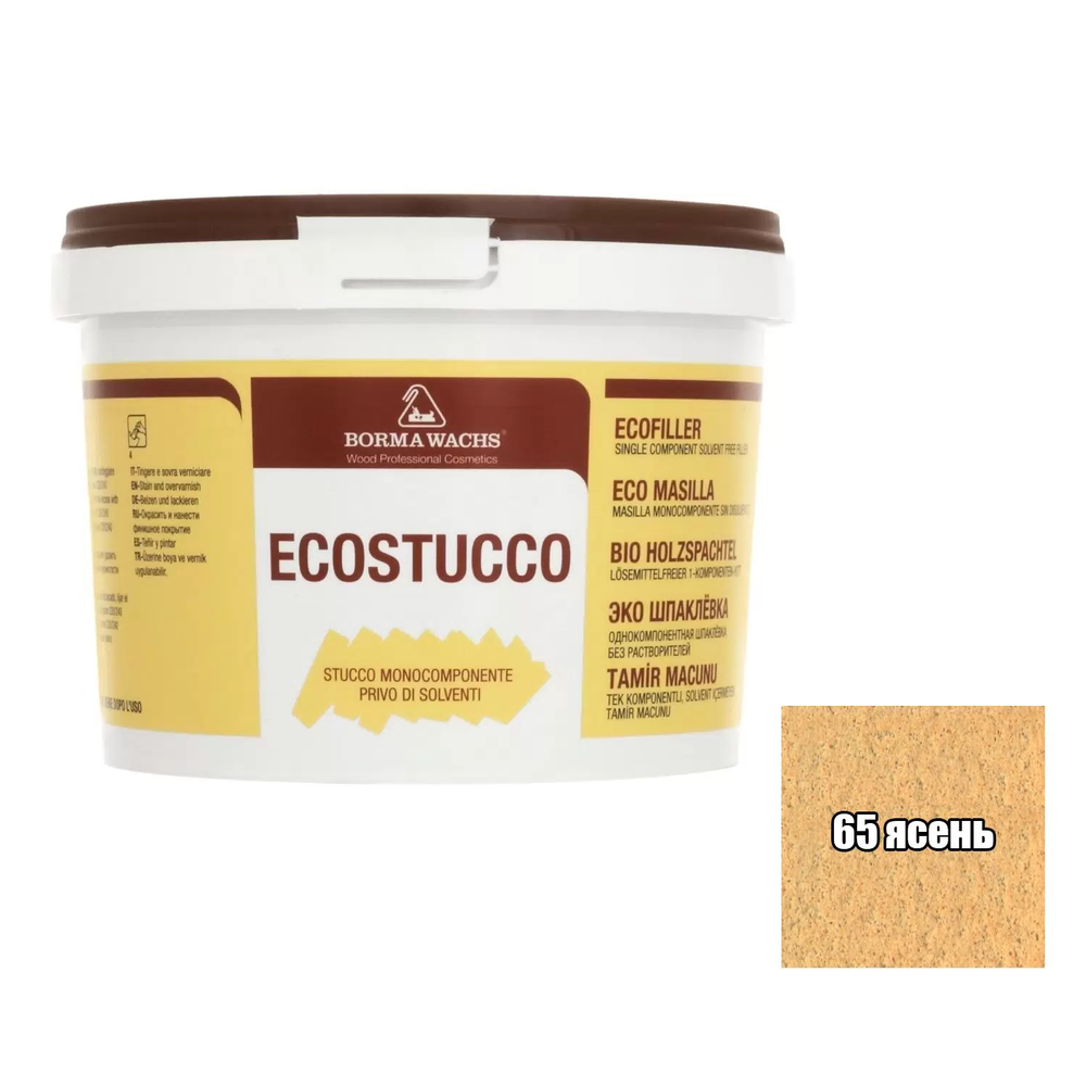 Новинка! Шпаклевка водная Borma Ecostucco 1 кг цвет 65 ясень для внутренних работ 1550FR