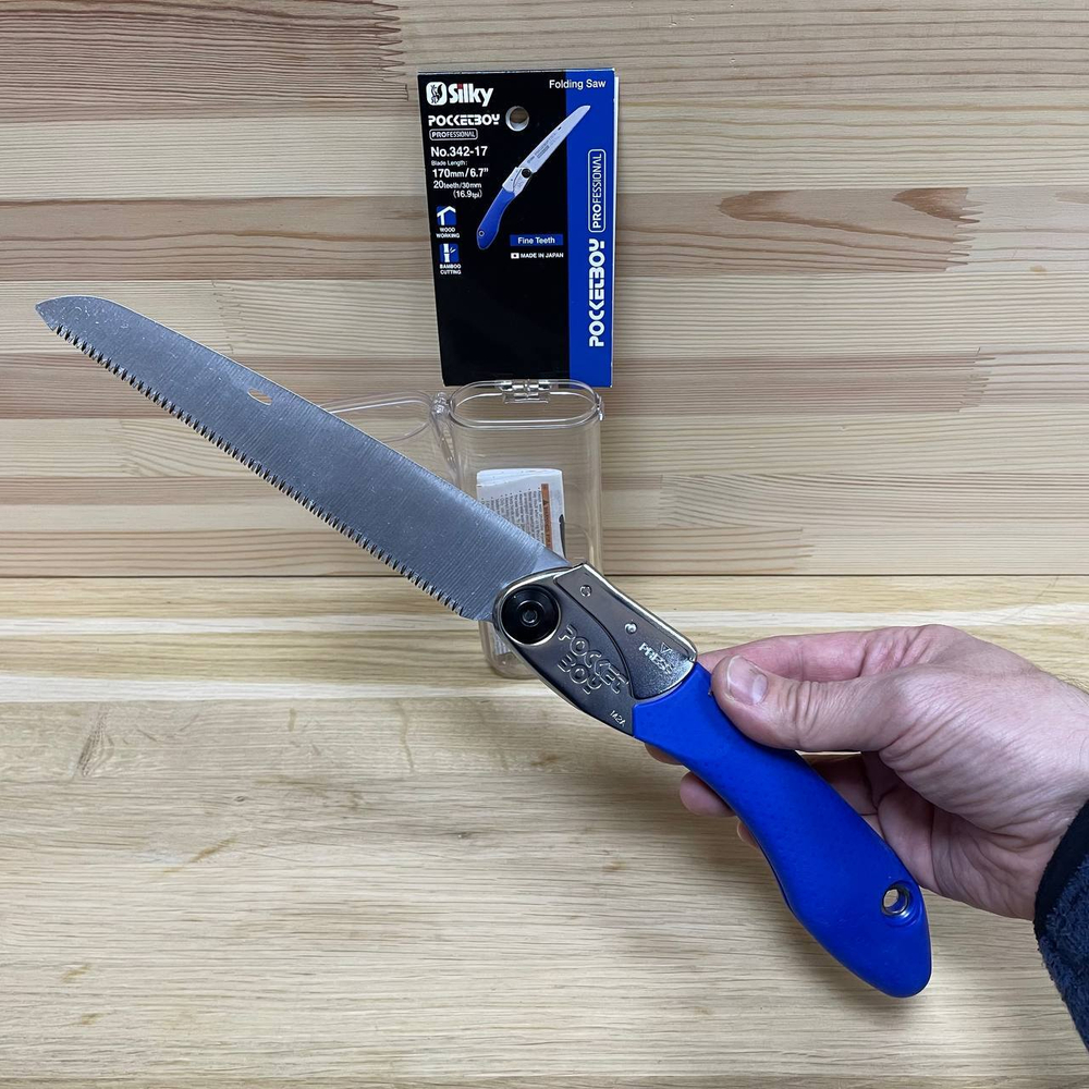 ХИТ! Пила складная Silky Pocketboy 170 мм, 26 зуб / 30 мм, 22 TPI синяя KSI534217 М00002545
