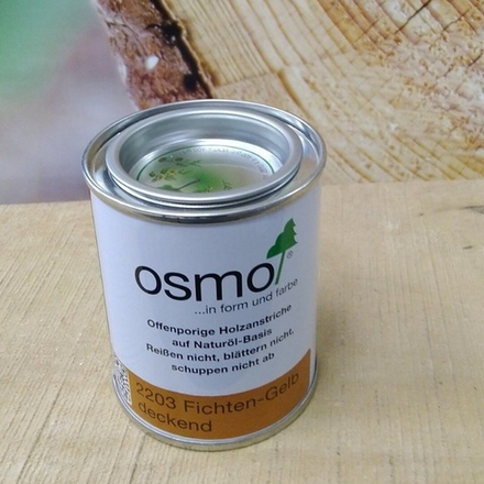 Непрозрачная краска для наружных работ Osmo 2203 желтая ель 0,125 л Landhausfarbe Osmo-2203-0.125 11400039