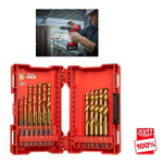 ХИТ! Набор сверл по металлу 19 единиц RED HEX - SHOCKWAVE HSS-TiN Shockwave HSS-G Tin Red Hex Set - 19 pc MILWAUKEE 4932493866