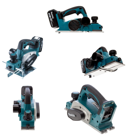 СУПЕР ЦЕНЫ! КОМПЛЕКТ: Аккумуляторный рубанок Makita LXT 18 В, ДВА Аккумулятора 3,0 Ач, Зарядное устройство, КЕЙС, Макс. ширина строгания 82 мм, глубина 2 мм, Мах глубина выборки четверти 9 мм DKP180RFE