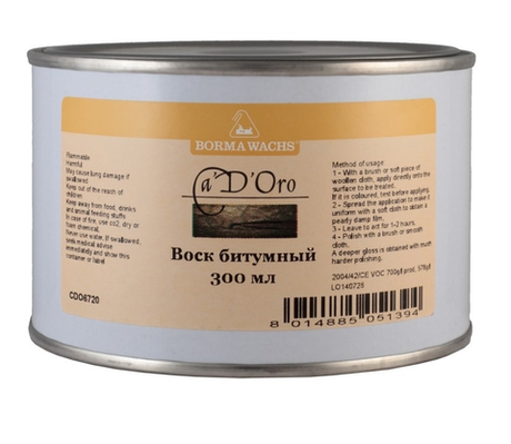 Воск пчелиный битумный для создания античных эффектов на золоченых поверхностях 1 л для внутренних работ Borma CDO6721