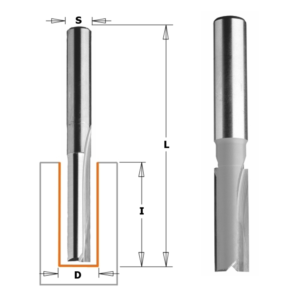 Фреза пазовая прямая D19,0 I38,0 S12,0 L82,5  PRO CMT 912.1938