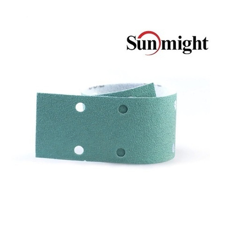 Шлифовальные полоски комплект 50 шт FILM L312T 70 х 420 мм на липучке 14 отверстий зелёные P 40 SUNMIGHT 16603-50