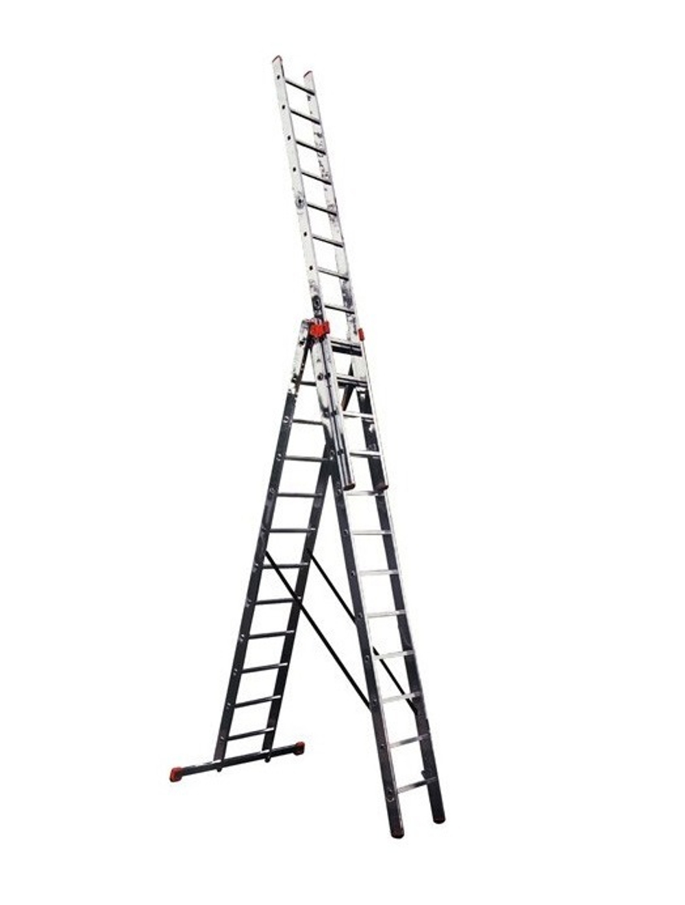 ХИТ! Лестница трехсекционная универсальная TRIBILO KRAUSE MONTO 3 м x 10 ступеней 129680