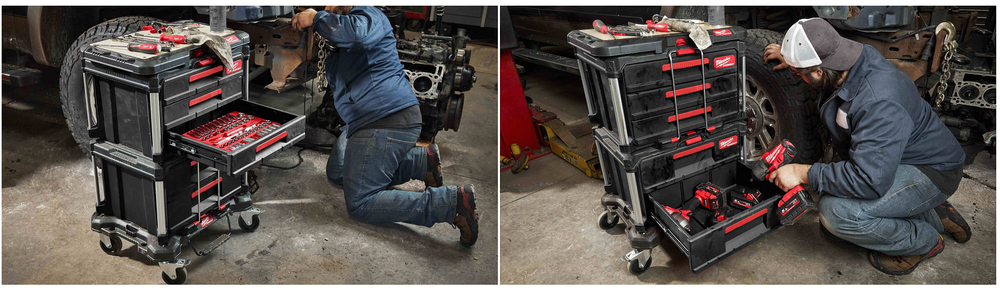 Новинка! Ящик с 2-мя выдвижными отсеками Milwaukee PACKOUT DRAWER BOX 560 x 410 x 360 мм 4932472129