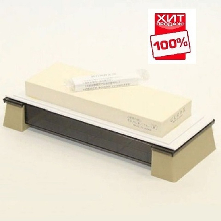 ХИТ! Заточной абразив 3000 Suehiro New Cerax 183 х 63 х 20 мм на подставке с нагурой Miki Tool MT CR-3003-Y М00010969