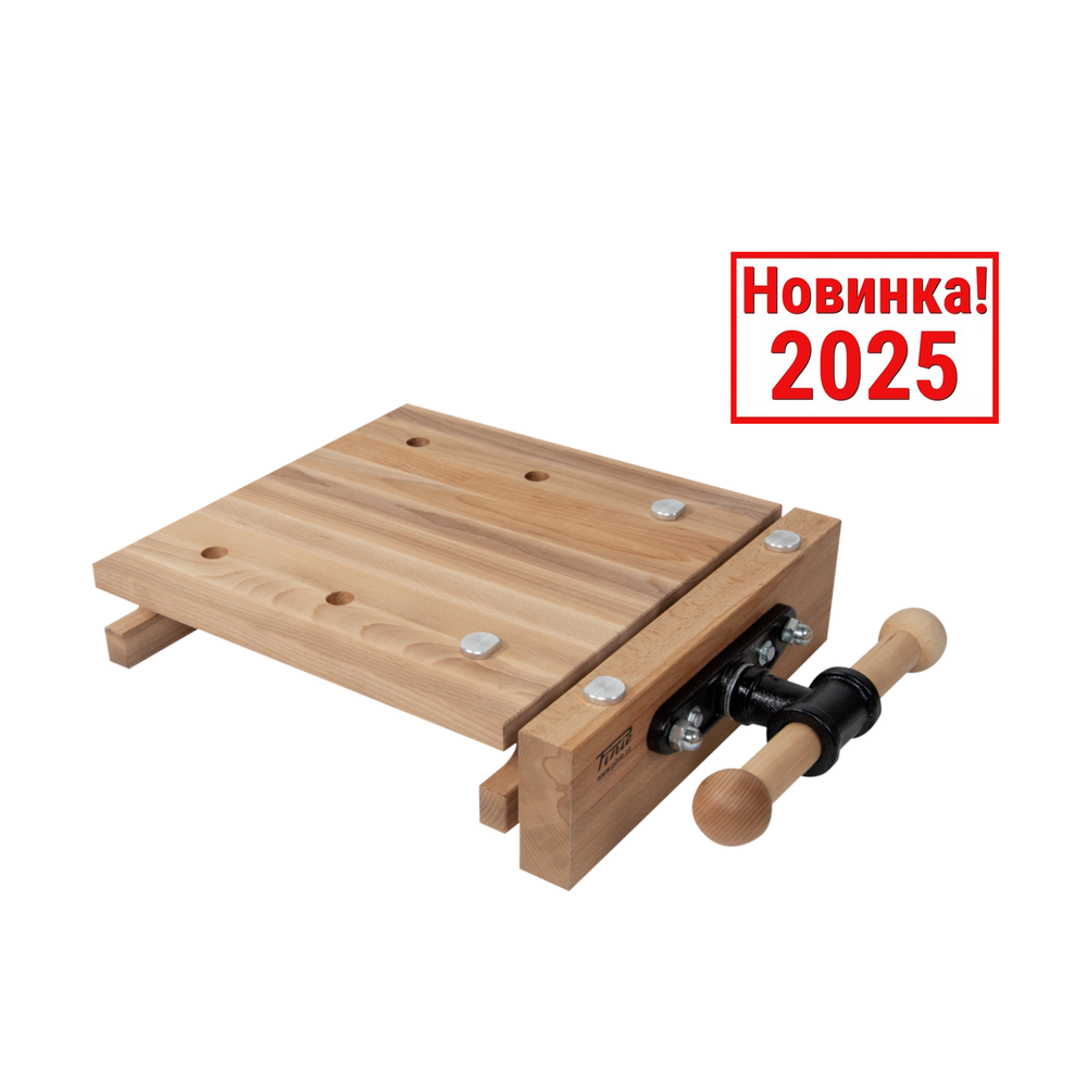 Новинка! Чешский верстак PINIE Starter накладной столярный деревянный 480 х 350 х 100 мм, столешница из массива бука 20 мм, 1 тиски York, 6 отверстий 20 мм под фиксаторы WT4D20