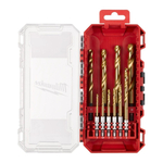 ХИТ! Набор сверл по металлу 10 единиц RED HEX - SHOCKWAVE HSS-TiN Shockwave HSS-G Tin Red Hex Set - 10 pc MILWAUKEE 4932493865