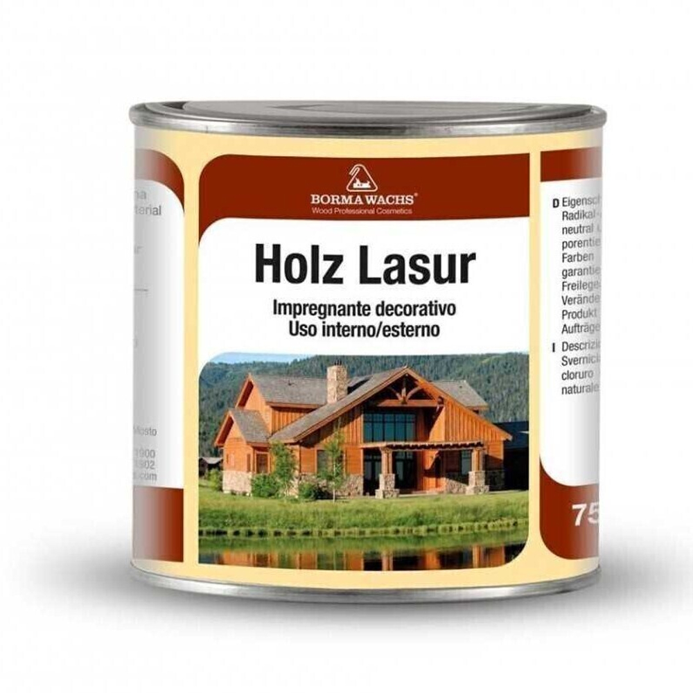Новинка! Декоративная ВОСКОВАЯ лазурь / Масло для фасадов Borma Holzwachs Lasur 0,75 л цвет 145 антрацит для наружных и внутренних работ R3320-8