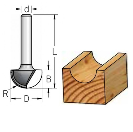 Фреза канавочная полукруглая WPW 19 x 11 x 44 x 8 R9.5 RB19005