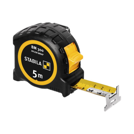 Новинка! Рулетка STABILA BM 300 5 м х 25 мм, Softgrip защита от удара, крючок SPIKES, зажим EASY-CLIP 19577