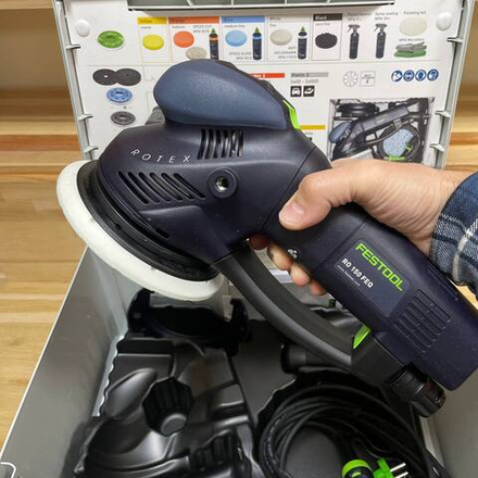 УСПЕЙТЕ КУПИТЬ ХИТ! Эксцентриковая шлифовальная машинка с редуктором FESTOOL ROTEX RO 150 FEQ-Plus для грубого, тонкого шлифования и полирования в систейнере Systainer SYS3 M 237 576017