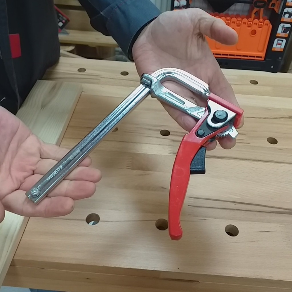 ХИТ! Струбцина кованная F-тип 160 х 80 мм c рычажной рукояткой Woodwork RFC-1680