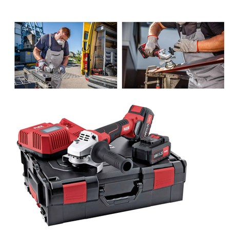 Новинка! УДОБНЫЙ КОМПЛЕКТ FLEX LB 125 18.0-EC/5.0 Set! В кейсе Аккумуляторная угловая шлифовальная машина (УШМ, Болгарка), 2 аккумулятора 5.0 Ah AP 18.0/5.0, Зарядное устройство CA 10.8/18.0, Диск 125 мм 499331