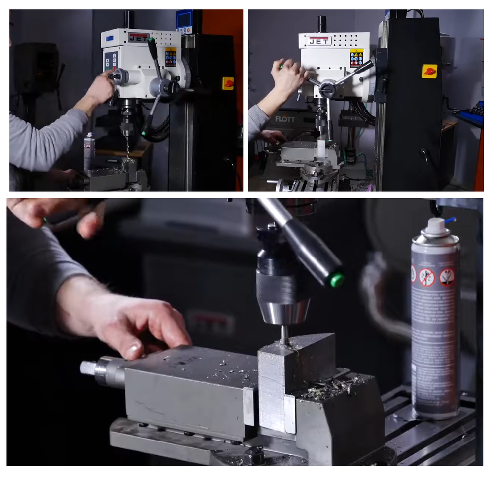 Новинка! Фрезерно - сверлильный станок JET JMD-3T DRO с УЦИ 220 В 1000 Вт, стол 160 x 700 мм. Плавная регулировка частоты вращения, Реверс, Наклон головки +/-90 гр. 50000549M