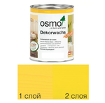 Цветное масло интенсив Osmo 3105 Желтый 0,125 л Dekorwachs Intensive Tone для внутренних работ Osmo-3105-0,125 10100822