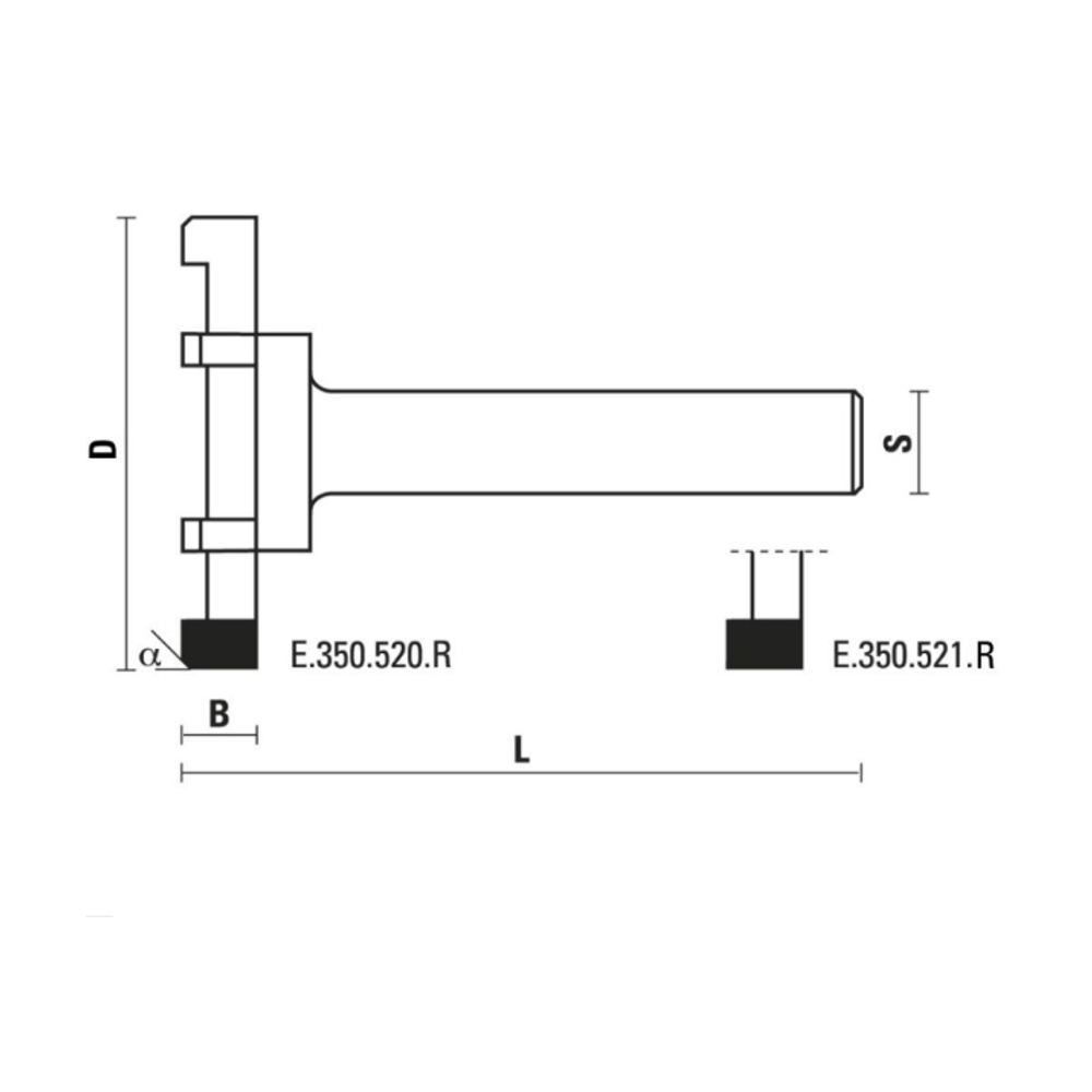 Новинка! Фреза профильная Klein S 12 D 52 х 6,5 0,5 х 45 гр. Z 6 DX E350.520.R