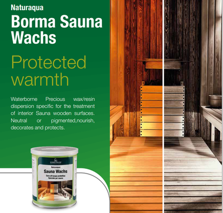 СКИДКИ ХИТ! Воск для сауны, парной на водной основе 0,75 л Sauna цвет 50 белый для внутренних и наружных работ Borma NAT3361BI
