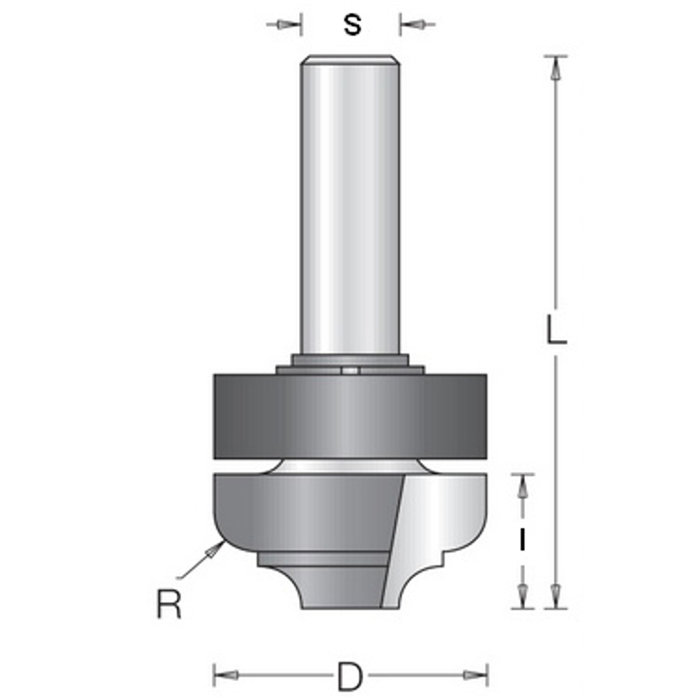 Концевая профильная врезная фреза DIMAR D35 L67 I14,3 R=5 S12 1352229