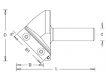 Фреза V паз 160 гр сменные ножи D 58,7 x 5 L 70,7 Z 2 хвостовик 12 DIMAR 1053689