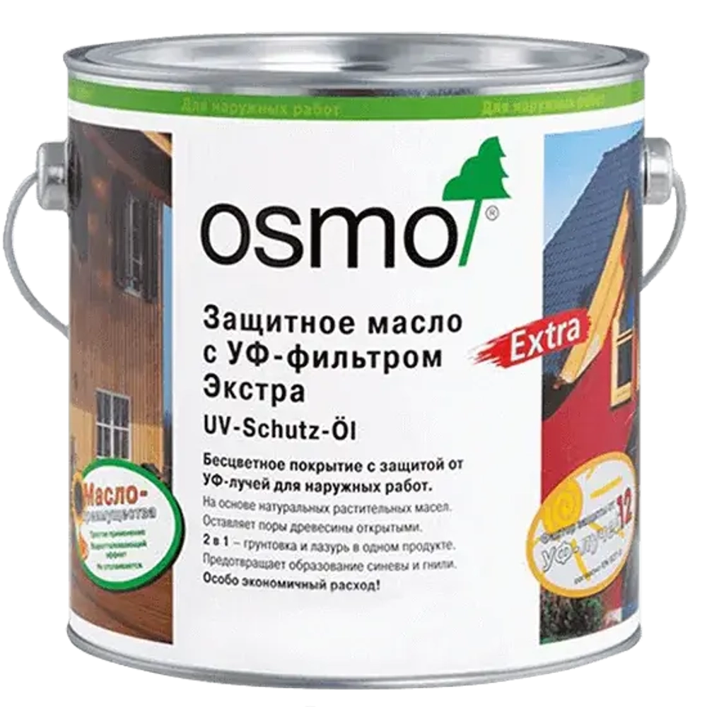 Защитное масло с УФ-фильтром Экстра Osmo 420 бесцветное шелковисто-матовое 25 л UV-Schutz-Ol Extra для наружных работ Osmo-420-25 11600029