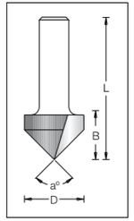 Фреза пазовая V-образная 90 градусов DIMAR 9.5 x 11 x 45 x 8 1050015
