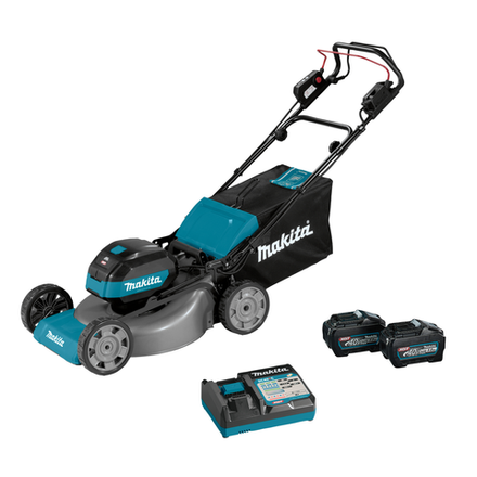 ХИТ! КОМПЛЕКТ Газонокосилка самоходная аккумуляторная Makita XGT 53 см, 1,9 кВт, 40V, 2 Аккумулятора 5.0 Ач BL4080F, Быстрое зарядное устройство DC40RC LM002GT201