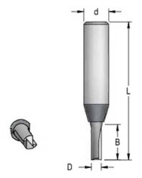 Фреза пазовая монолитный резец D 6 B 19 хвостовик 12 WPW P23S602