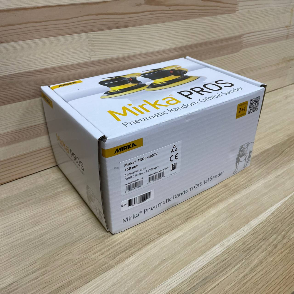 Шлифовальная пневматическая машинка для профессионального шлифования MIRKA PROS 650CV 150 мм орбита 5 мм 8995650111