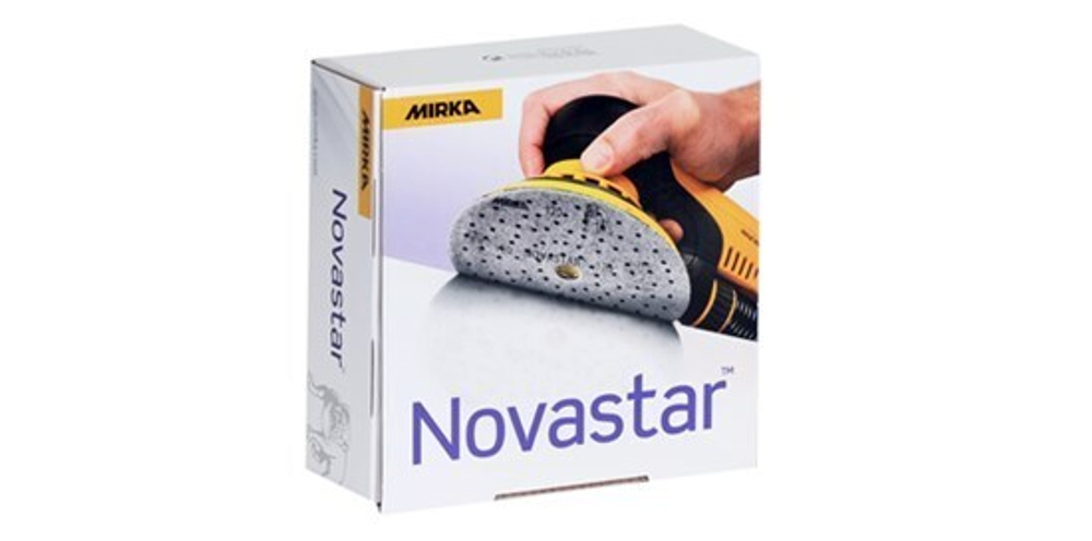 Комплект 100 шт Премиальный шлифабразив на прочной пленочной основе Novastar 150 мм 121 отверстий Р 600 Mirka FG6CH09961