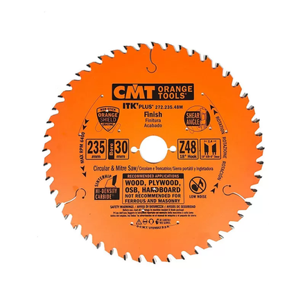 Новинка! Диск пильный ультратонкий универсальный CMT 235 x 30 (+25) x 2,4 / 1,6 18 гр. 10 гр. ATB / 8 гр. SHEAR Z 48 272.235.48M