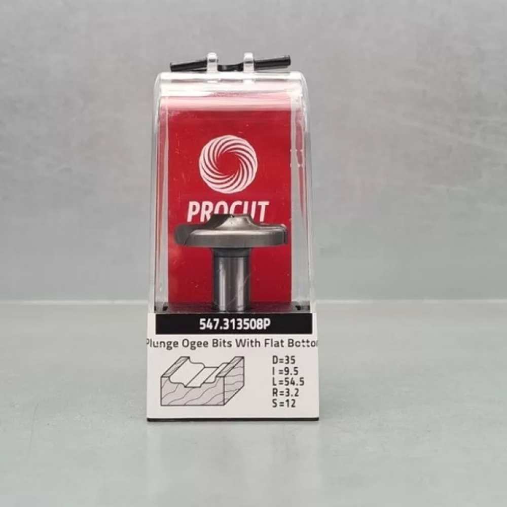 Фреза профильная Грибок по древесине, фанере D 35 x 8 x 52 S 12 PROCUT 547.313508P